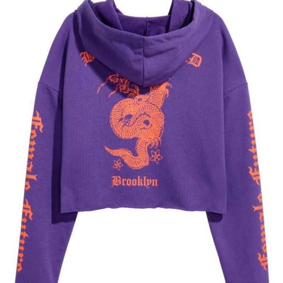 H&M Tops - H&M Brooklyn Babe Squad Cropped Hoodie